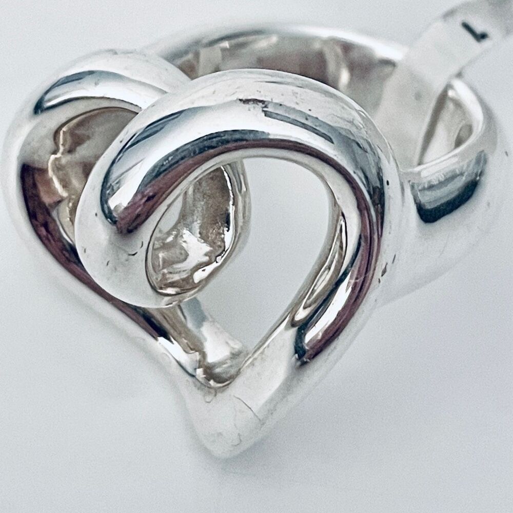 NWT Gorgeous Sz 8 Indigo Falls Sterling Silver 925 Huge Thick Heart Shaped Ring - Picture 3 of 12